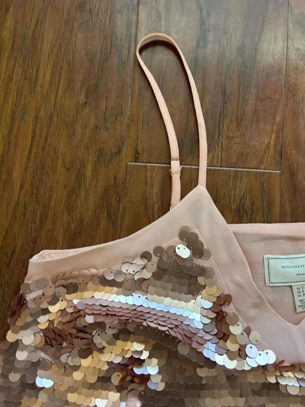 Anthropologie Pink Sequins Embellished Cami Perfect for Summer Going Out Party - Picture 5 of 8